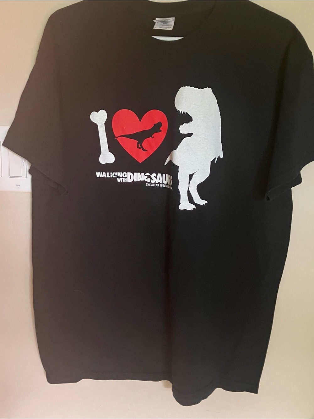 Dinosaur Gildan Heavy Cotton Black Tee whimsical fun, arena spectacular